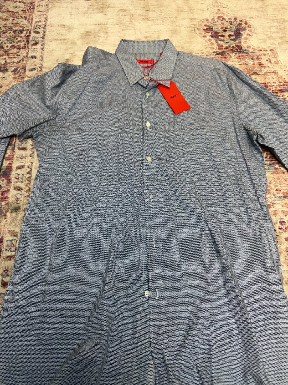 HUGO Men's Navy Blue  Long Sleeve Shirt-Size XL-BRAND NEW!
